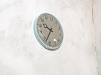 Turquoise Wall Clock by Siemens 1970s, Light Blue Clockwork, Kitchen Decor, Converted to Quartz Mechanism on battery, Diameter 28CM
