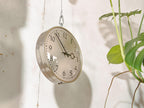 Double Sided SIEMENS Station Clock 1970s, Diameter 28CM, Two faced Chrome Factory Hanging Secondary Round Clock