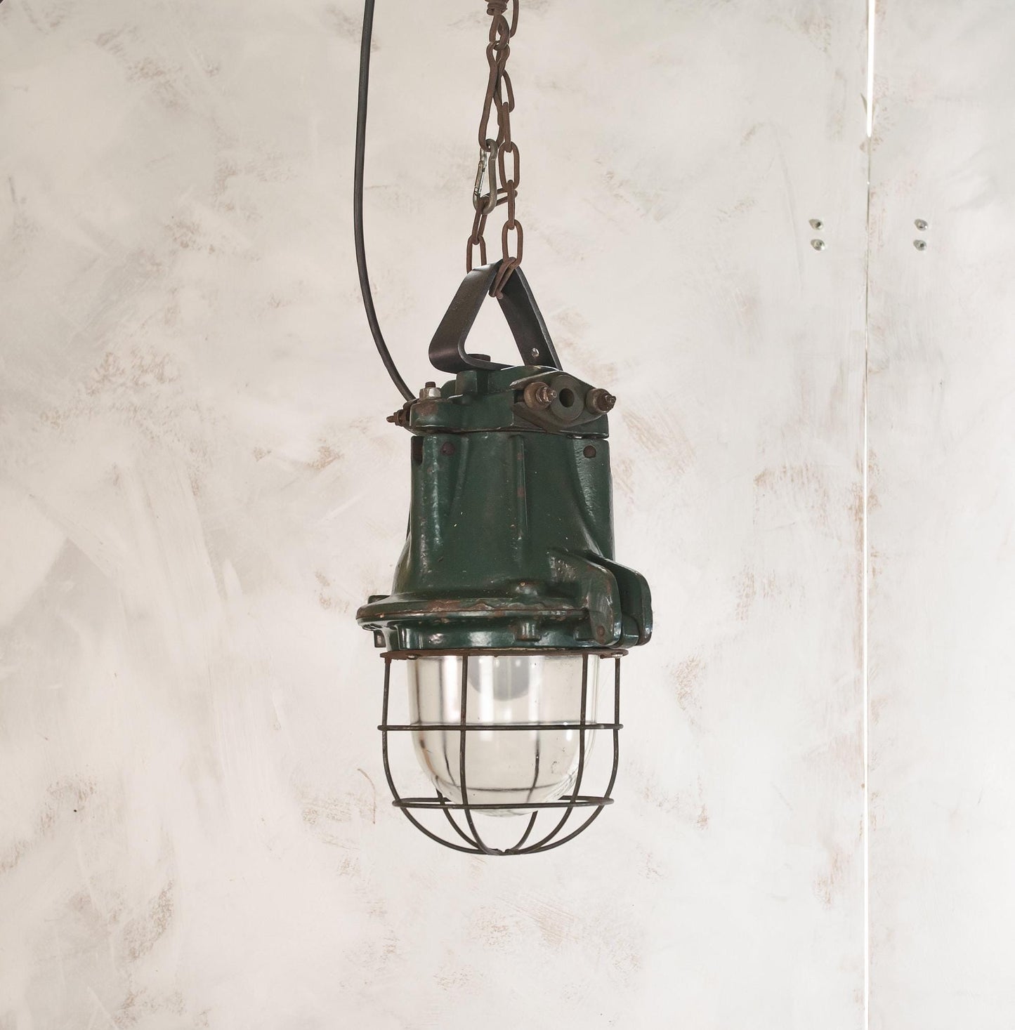 Green Sammode France Bunker lamp EOW, Vintage Factory Pendant light, Explosion free hang lamp