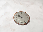 Castle Brown Wall Clock by Siemens 1970s, Classic Clockwork, Kitchen Decor, Converted to Quartz Mechanism on battery, Diameter 28CM