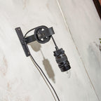 Camera Lens Wall lamp, Upcycled Pulley light, gift for Photographers, 135 mm Lens lamp, Vintage Industrial Pulley, repurposed lighting