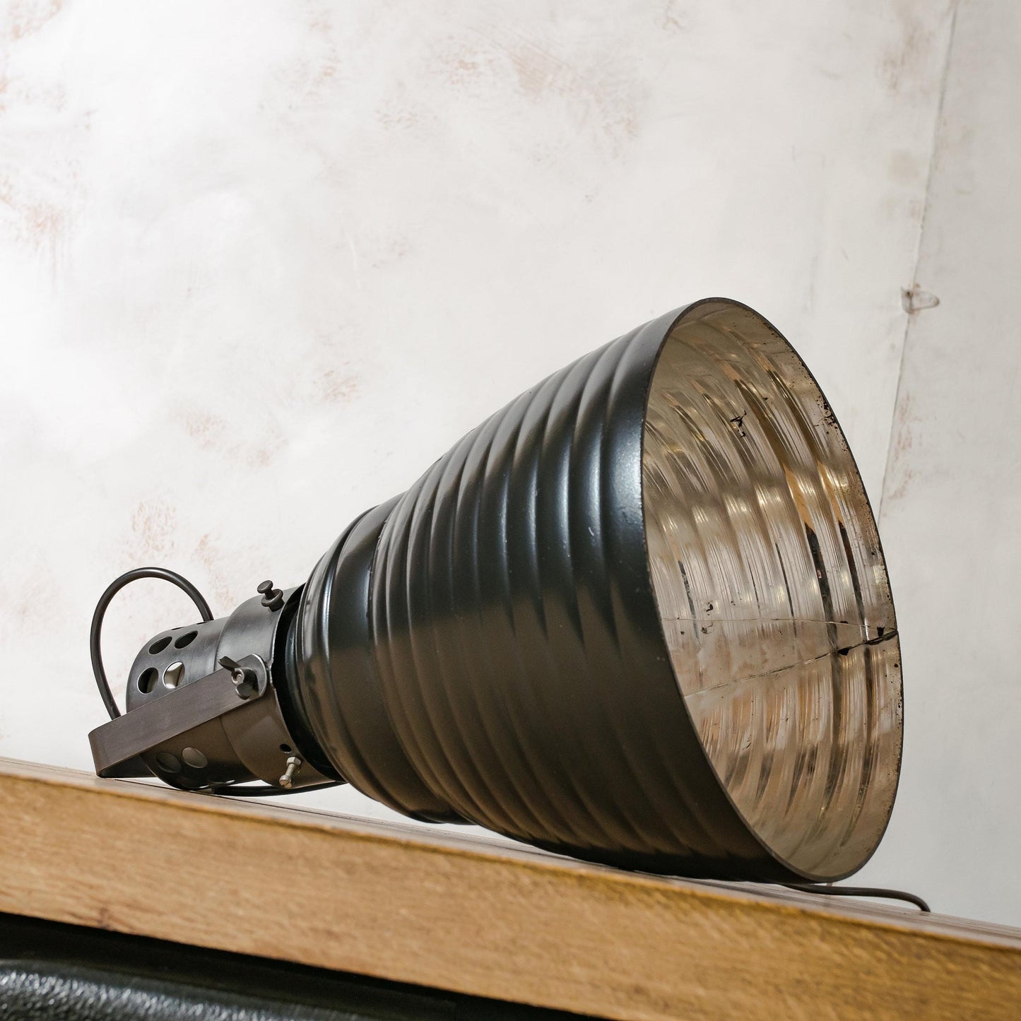 1920s ZEISS IKON D3 Pendant light Mercury Glass Black, Bauhaus Design by Adolf Meyer, Restored hanging lamp Salvaged from Dutch Monastery