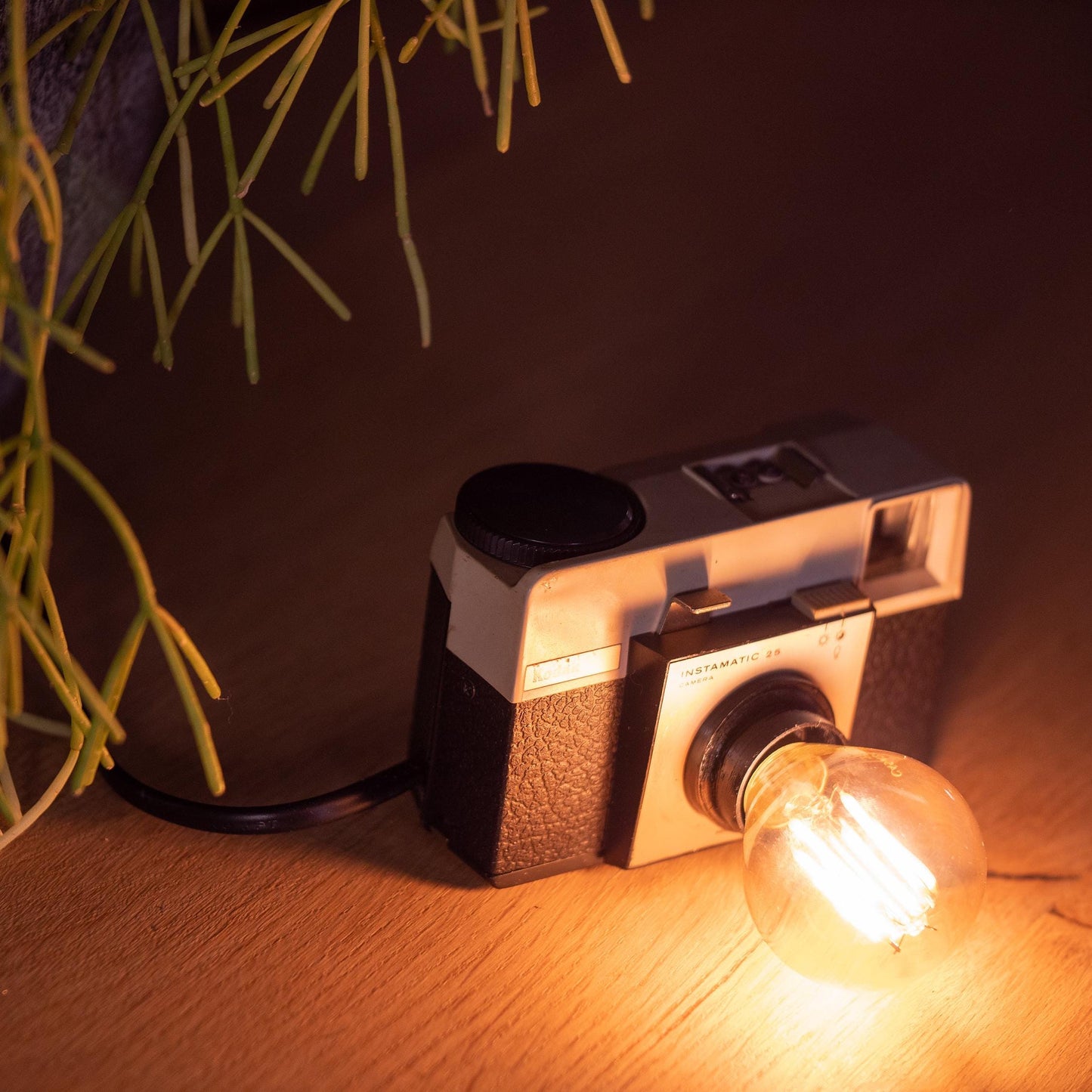 Camera Lamp, Small Bedside Kids Light, Kodak Instamatic 25 Vintage Film camera desk lamp, Unique handmade upcycled lamp, Gift Photographers